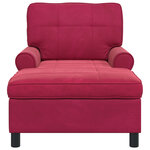 vidaXL Chaise longue avec coussin Bordeaux 91 x 157 x 91 cm Velours