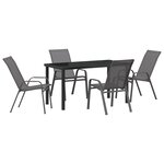 Ensemble de Salle à Manger de Jardin vidaXL 5 Pièces Gris Acier