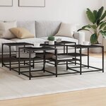vidaXL Table basse noir 121x121x40cm Bois d'ingénierie