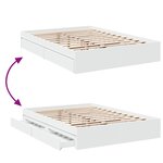 vidaXL Cadre de lit avec tiroirs sans matelas blanc 140x200 cm