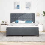 Lit Box Spring vidaXL avec Matelas Gris Foncé Super King Velours