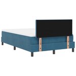 vidaXL Lit boîte avec matelas Bleu foncé 120x200 cm Velours