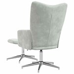 vidaXL Chaise de relaxation avec tabouret Gris clair Velours
