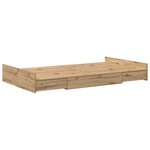 vidaXL Cadre de lit avec rangement chêne artisanal 120 x 190 cm