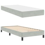vidaXL Lit à ressorts avec matelas Gris clair 90 x 200 cm tissu