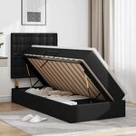 vidaXL Lit de Rangement Noir 90 x 190 cm Cuir synthétique
