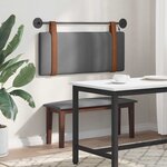 vidaXL Tête de lit suspendue Avec lumière LED Gris foncé PU antique
