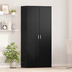 vidaXL Buffet Chêne Noir 80x39x178 cm Bois aggloméré