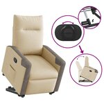 vidaXL Fauteuil inclinable Crème Tissu