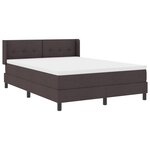 vidaXL Lit boxspring avec matelas Marron foncé 140 x 200 cm