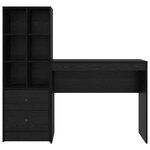 vidaXL Bureau avec rangement 2 Pièces Chêne noir 90 x 40 x 76 cm