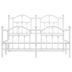 vidaXL Cadre de lit métal sans matelas et pied de lit blanc 140x190 cm