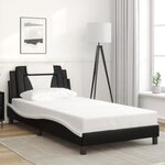 vidaXL Cadre de lit Viana avec LED sans matelas noir et blanc 100x200 cm