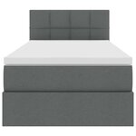 vidaXL Lit de rangement LED avec matelas Gris foncé 100 x 200 cm Tissu
