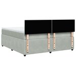 vidaXL Sommier à lattes de lit et matelas Gris clair 200x200cm Velours