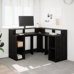 vidaXL Bureau Chêne noir 130x130x91 cm Bois d'ingénierie