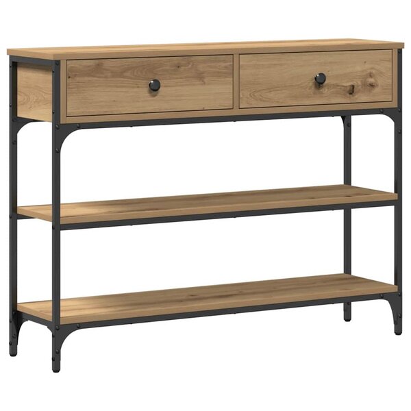 vidaXL Table Console avec tiroir chêne artisanal 100 x 25 x 75 cm