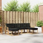 vidaXL Ensemble de canapés d'extérieur 6 pc Blanc et noir