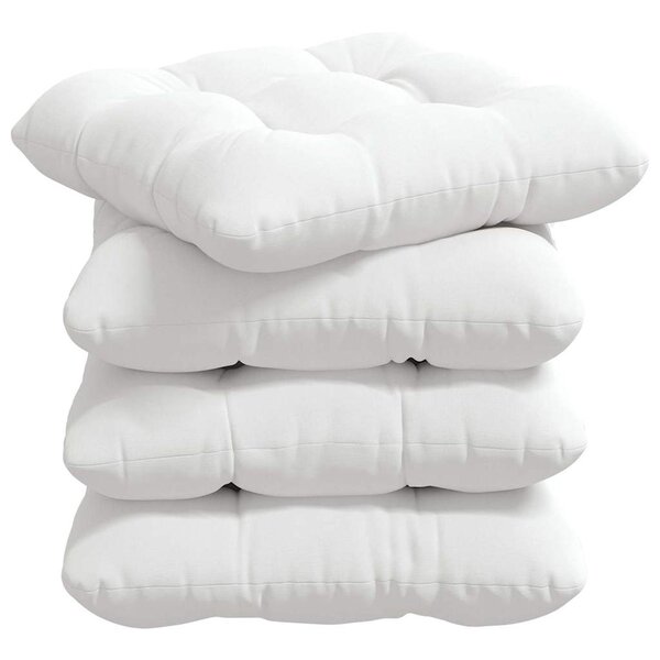 vidaXL Coussins de siège 4 Pièces Blanc 45 x 45 x 12 cm tissu