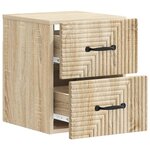 vidaXL Cabinet de chevet mural 2 pc Chêne Sonoma 34 5 x 33 x 40 cm