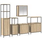 vidaXL Ensemble de 5 meubles de salle de bain en bois d'ingénierie chêne Sonoma