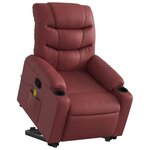 vidaXL Fauteuil inclinable de massage Rouge bordeaux Similicuir