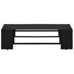 vidaXL Salon de jardin 6 Pièces avec coussins Noir Résine tressée