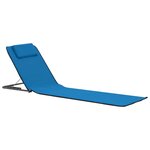 vidaXL Tapis de plage pliables 2 Pièces Acier et tissu Bleu