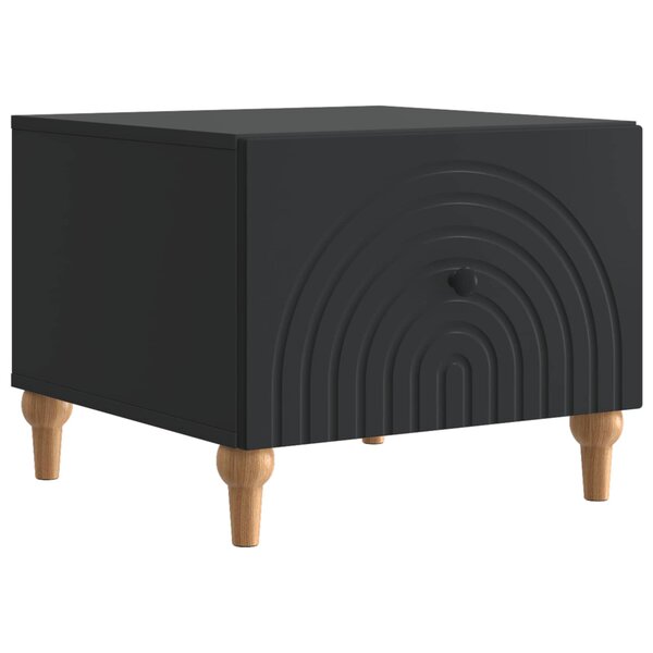 vidaXL Table basse avec tiroir Noir 49 x 50 x 40 cm Bois d'ingénierie