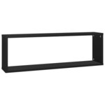 vidaXL Étagères cube murales 2Pièces Noir 80x15x26 5cm bois d'ingénierie