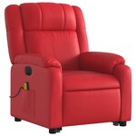 vidaXL Fauteuil inclinable de massage électrique rouge similicuir