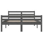 vidaXL Cadre de lit Gris Bois massif 140x200 cm