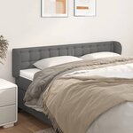 vidaXL Tête de lit avec oreilles Gris 183x23x78/88 cm Similicuir