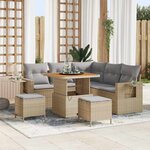 vidaXL Ensemble de canapé de jardin 9 Pièces Beige et Gris clair