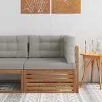 vidaXL Canapé d'angle extérieur Bois d'Acacia Massif Naturel