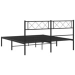 vidaXL Cadre de lit métal sans matelas et tête de lit noir 160x200 cm