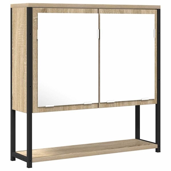 vidaXL Miroir de salle de bain Beige 60 x 16 x 60 cm Bois d'ingénierie