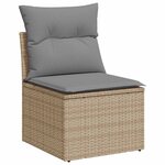 vidaXL Salon de jardin avec coussins 9 Pièces beige résine tressée acacia