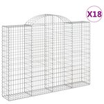 vidaXL Paniers à gabions arqués 18 Pièces 200x30x140/160 cm Fer galvanisé