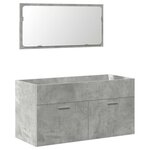 vidaXL Ensemble de meubles de salle de bain 3 Pièces gris béton