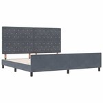 vidaXL Lit à ressorts avec tête de lit Gris foncé 200 x 200 cm Velours