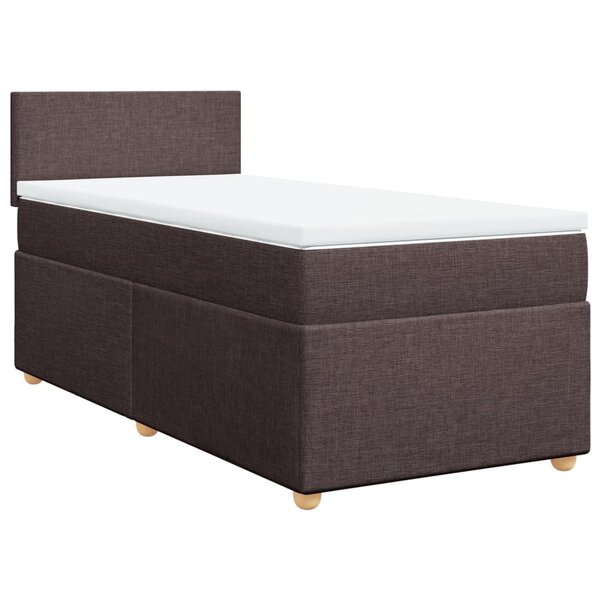 vidaXL Sommier à lattes de lit avec matelas Marron foncé 100x200 cm