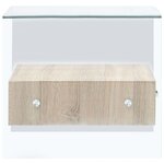 vidaXL Table basse avec tiroir 50x50x45 cm Verre trempé