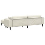 vidaXL Canapé avec coussin 3 Pièces Crème Velours