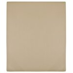 vidaXL Drap-housse Jersey Taupe 180x200 cm Coton