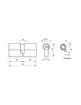 THIRARD - Cylindre de serrure double entrée T2  40x40mm  nickel  anti-arrachement  anti-perçage  5 clés SANS Fonction urgence