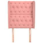 vidaXL Tête de lit avec oreilles Rose 83x23x118/128 cm Velours