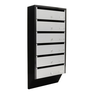 Profirst quarten Bloc 6 Boîtes aux lettres pour appartement argenté/noir
