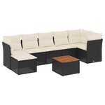 vidaXL Salon de jardin 8 Pièces avec coussins noir résine tressée