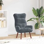 vidaXL Fauteuil relaxant Gris foncé 69 x 74 x 93 cm Velours